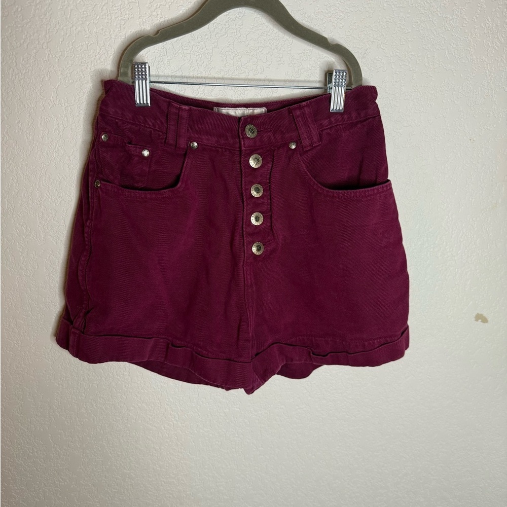 Vintage Anchor Blue High Waist Maroon Shorts